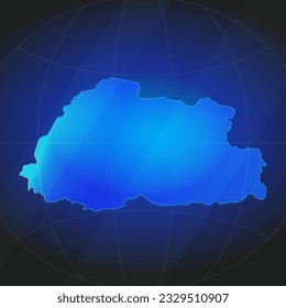 Mapa de Bután en color azul. Plantilla para sitio web, informe anual, noticias, infografías. Ilustración vectorial 