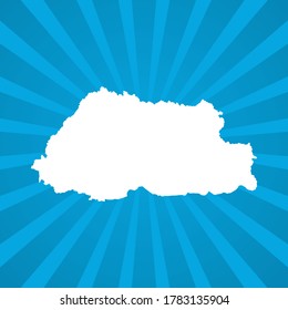 Map of Bhutan blue comic pop art vector.