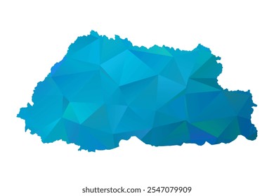 Mapa do Butão - Blue Polygonal Design For Your. Ilustração vetorial eps 10.