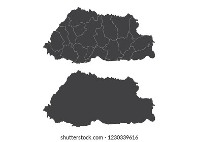 Map - Bhutan Couple Set , Map of Bhutan,Vector illustration eps 10.