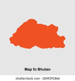 Map of Bhutan isolated vector illustration