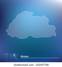 Map of Bhutan - vector illustration