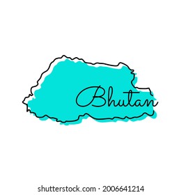 Map of Bhutan Vector Illustration Design Template.