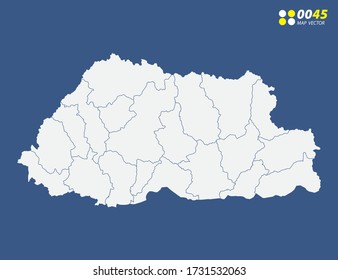 Karte des Bhutan-Vektors auf blau