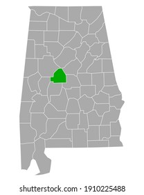 Map of Bibb in Alabama on white