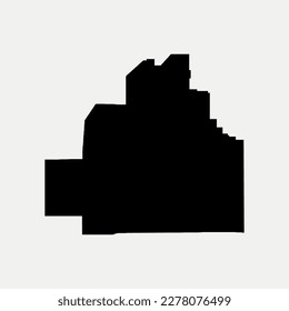 Map of Bibb County - Alabama - United States outline silhouette graphic element Illustration template design
