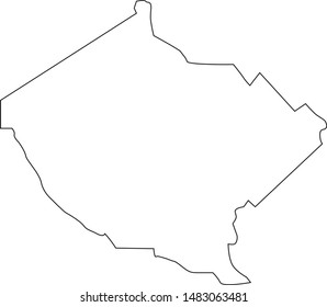 Map of Bibb county in Georgia state in USA