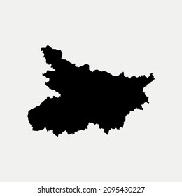 Mapa de la región de Bihar - India de la silueta de la silueta del vector ilustración
