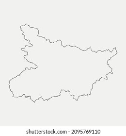 Map of Bihar - India region outline silhouette vector illustration
