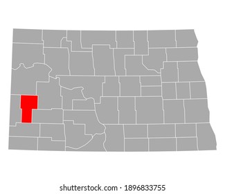 Map of Billings in North Dakota on white