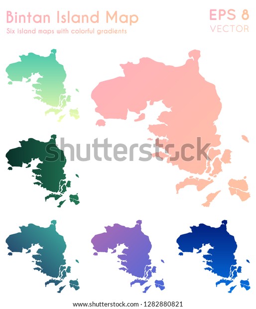 Map Bintan Island Beautiful Gradients Amusing Stock Vector Royalty Free 11