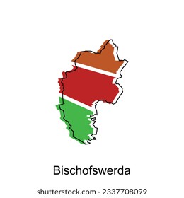 map of Bischofswerda vector colorful geometric design template, national borders and important cities illustration