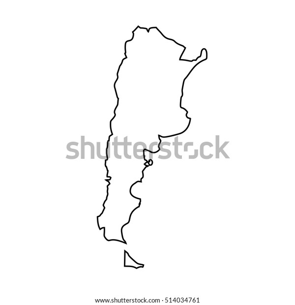 6 842 Argentina Map Outline Images Stock Photos Vectors Shutterstock   Map Black Outline Argentina 600w 514034761 