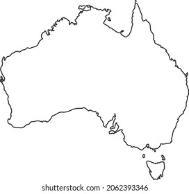 Map Black Outline Australia Vector Illustration Stock Vector (Royalty ...