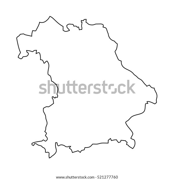 Map Black Outline Bavaria Stock Vector (Royalty Free) 521277760