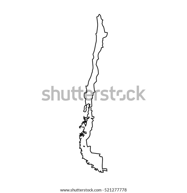 Map Black Outline Chile Stock Vector Royalty Free 521277778