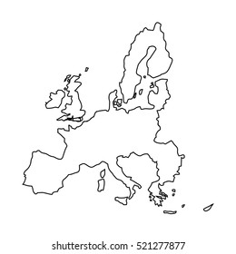 Eu Map Outline Images, Stock Photos & Vectors | Shutterstock