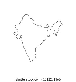 Map black outline India