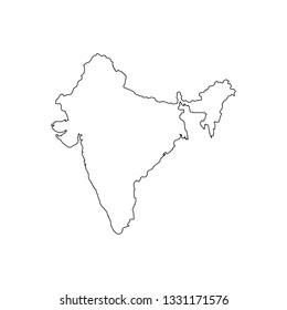 Map black outline India