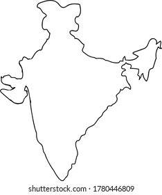 Map Black Outline India Vector Stock Vector (Royalty Free) 1780446809 ...