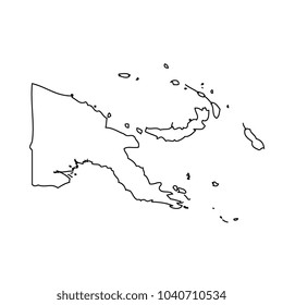 Map black outline New Guinea island