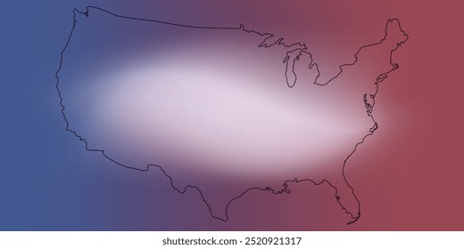 Karte mit schwarzem Umriss auf Mesh-Hintergrund der Vereinigten Staaten von Amerika. Karte von USA. Grenzen der USA. USA Silhouette.