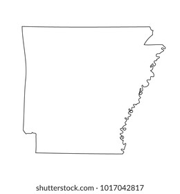 Map black outline state USA - Arkansas