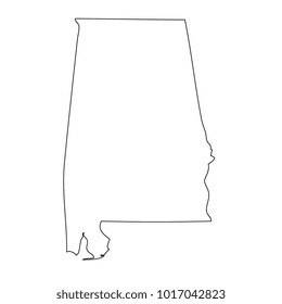 Map black outline state USA - Alabama