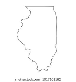 Map black outline state USA - Illinois