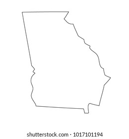 Map black outline state USA - Georgia