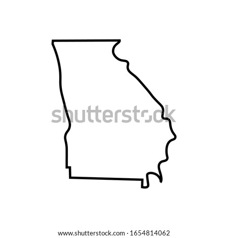 Map black outline state USA - Georgia