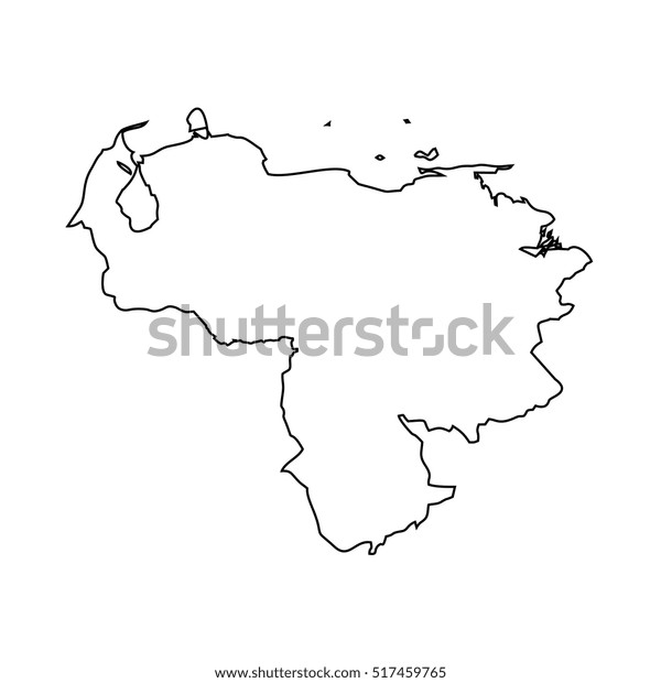 Map Black Outline Venezuela Stock Vector (Royalty Free) 517459765