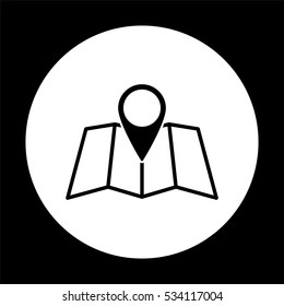 map  - black vector icon