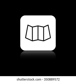 map - black vector icon on the white button