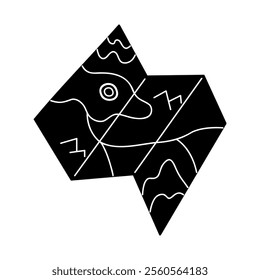 A map in black and white colors. Clip art for your projects.
