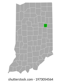 Map of Blackford in Indiana on white