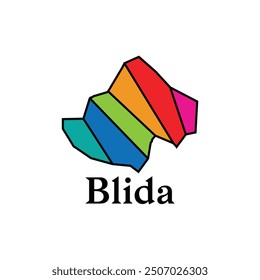 Map of Blida, colorful design creative design template, world map vector suitable for your design