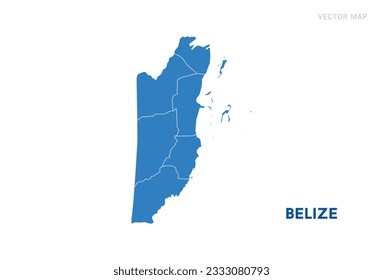 Map blue of Belize on white background vector.