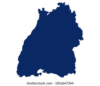 Map Of Baden-Württemberg In Blue Colour