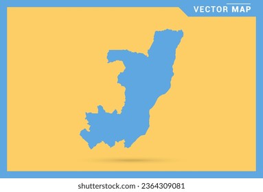 Map blue of Congo on yellow background vector.