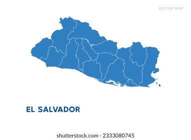 Map blue of El Salvador on white background vector.