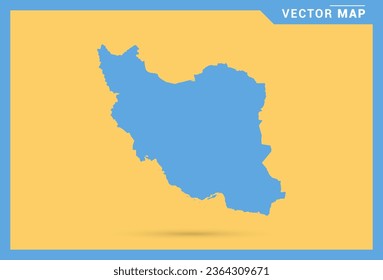 Map blue of Iran on yellow background vector.