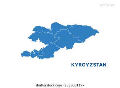 Map blue of Kyrgyzstan on white background vector.