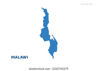 Map blue of Malawi on white background vector.