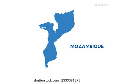 Map blue of Mozambique on white background vector.