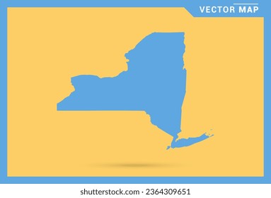 Map blue of New York on yellow background vector.