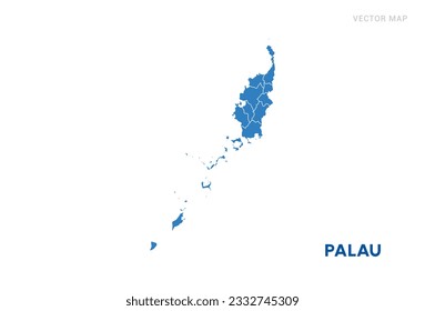 Map blue of Palau on white background vector.