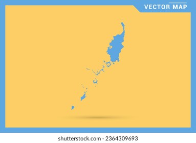 Map blue of Palau on yellow background vector.