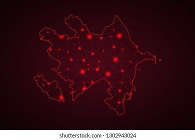 map - blue pastel graphic background . Vector illustration eps 10.High Detailed  Map of Azerbaijan isolated on white background,Vector map-azerbaijan country on white background. - Vector