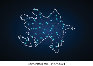 map - blue pastel graphic background . Vector illustration eps 10.High Detailed Blue Map of Azerbaijan isolated on white background,Vector map-azerbaijan country on white background. - Vector - Vector svg